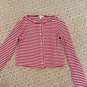 J Crew Crewcuts Pointelle Striped Girls Cardigan. Size Youth Medium